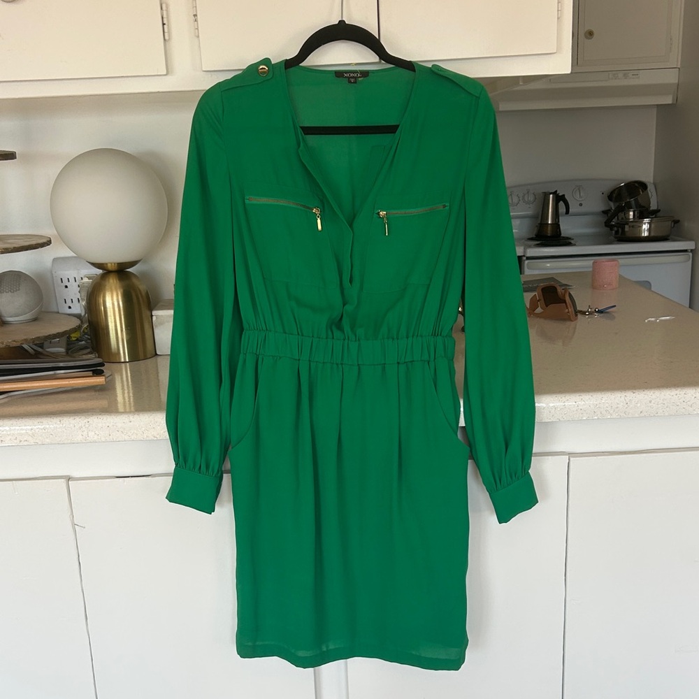 XOXO Vibrant Green Long Sleeve Dress
